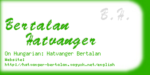 bertalan hatvanger business card